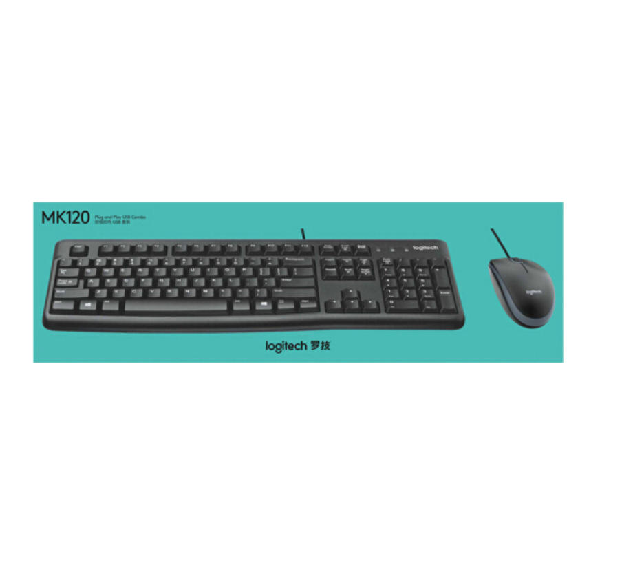 罗技(logitech)mk120 键鼠套装 鼠标键盘套装mk120黑