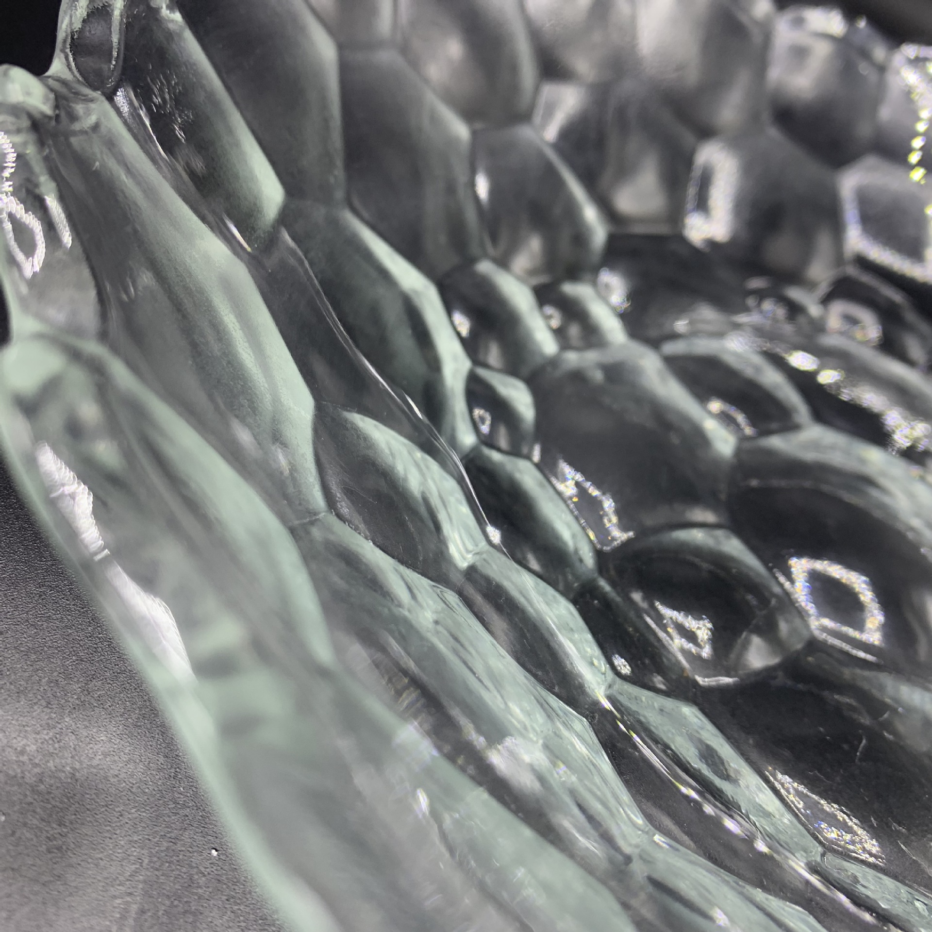 直销果盘】10寸水立方果盘 10寸水立方 玻璃盘 玻璃果盘 水立方