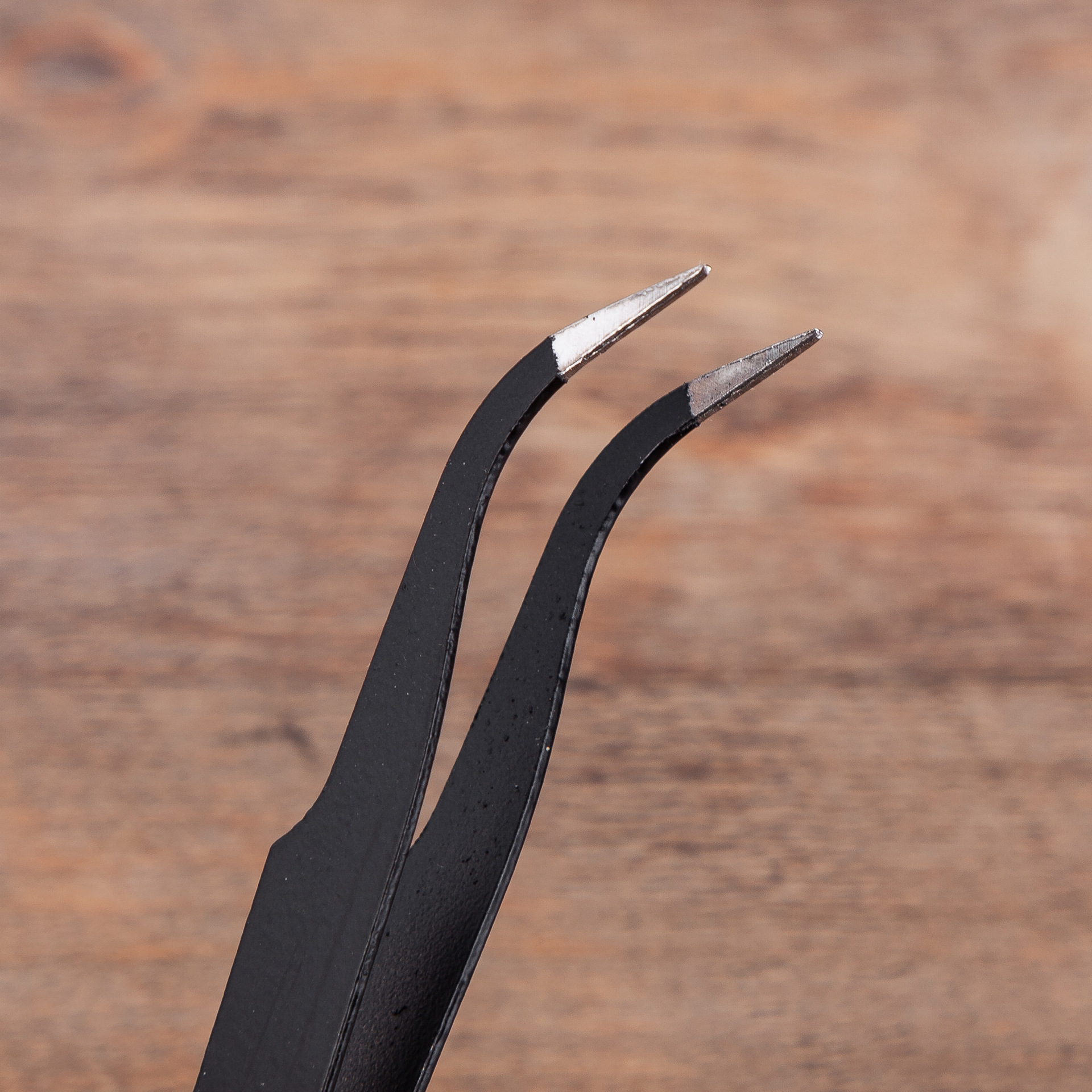 10mm不锈钢镊子高级电子镊精密尖头弯头尖嘴模型工具2件套