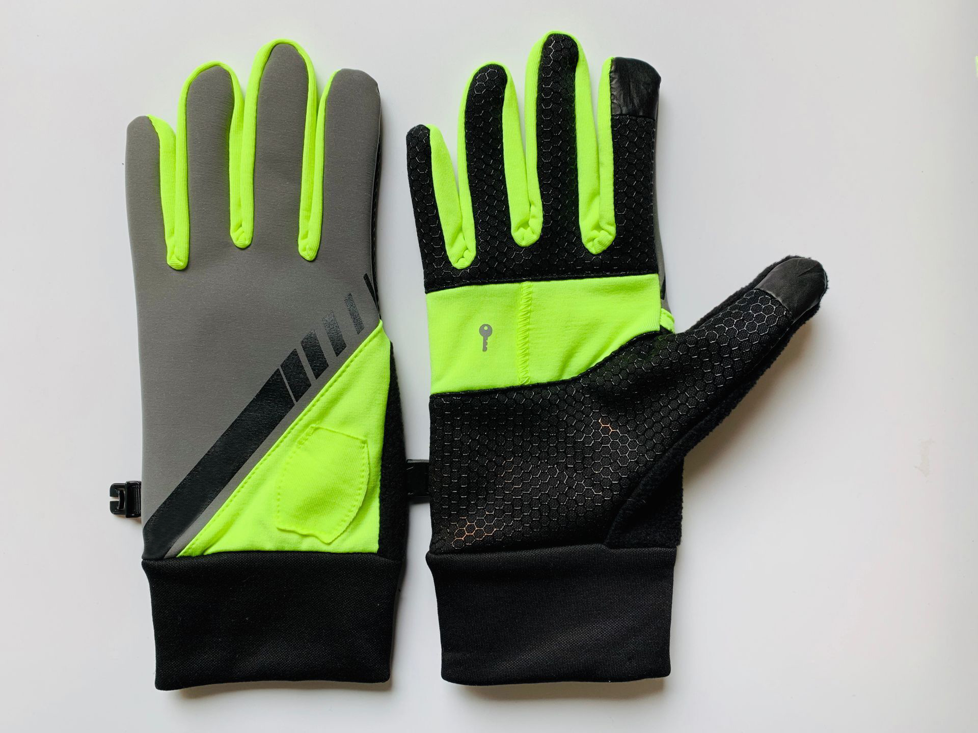 反光弹力手套 跑步手套 运动手套 触控健身手套