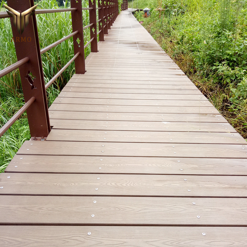 ps仿木地板材料 户外木纹塑木地板 景观公园小区步道平台露台板材