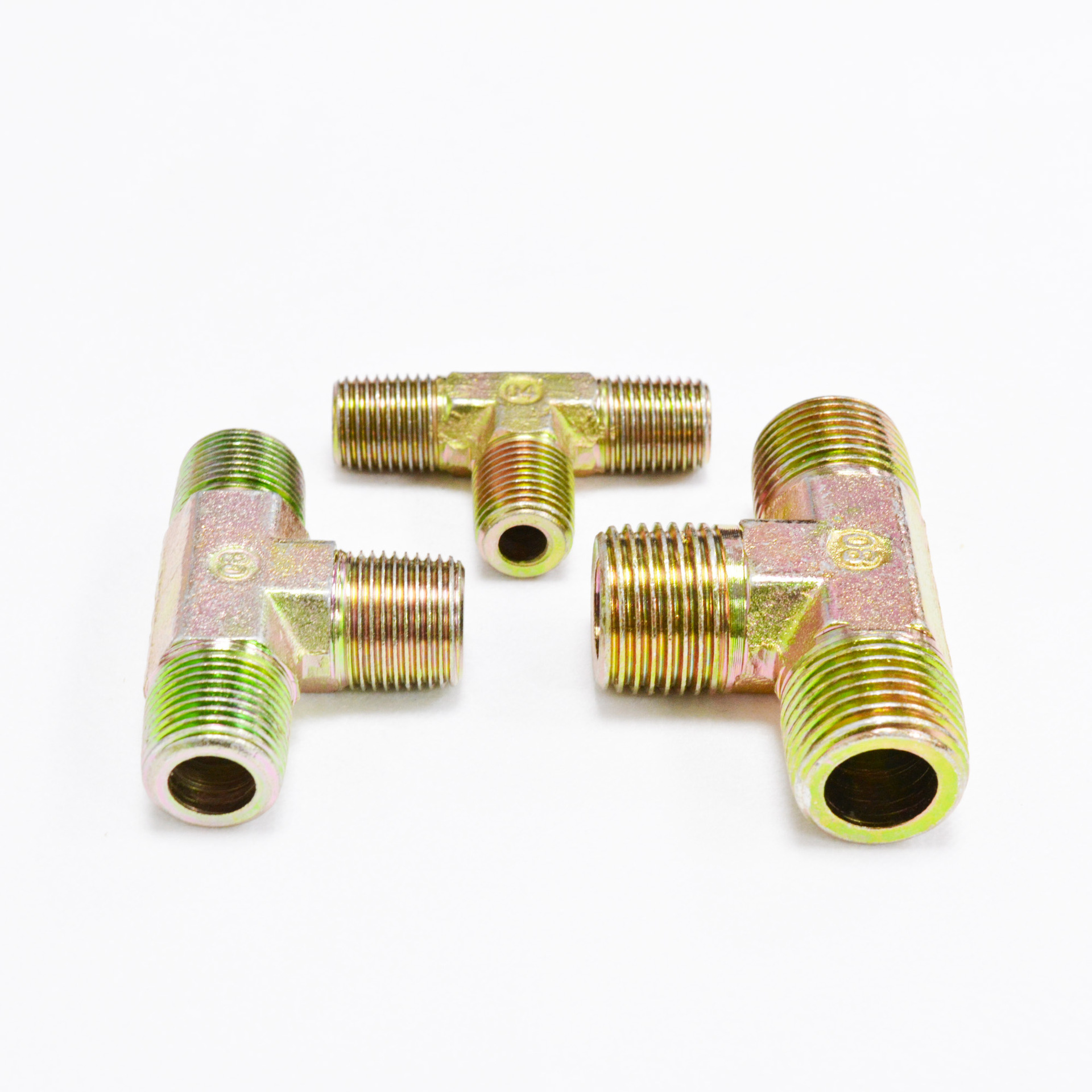 自产自销高压液压三通接头英制外螺纹t型三通高压油管过渡接头