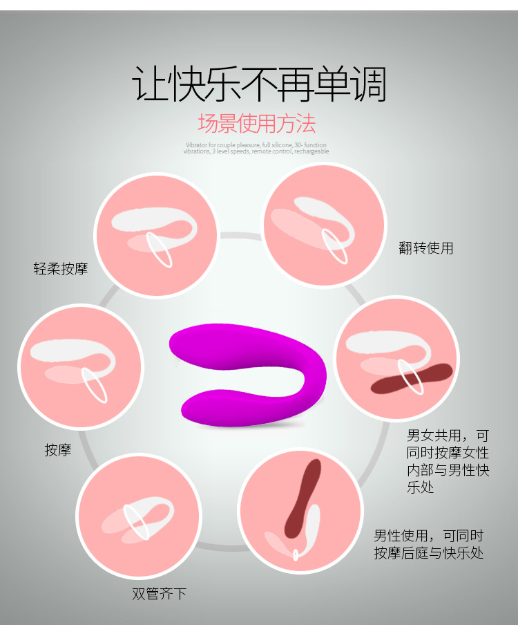 百乐14485w派蒂菈12频男女共震遥控跳蛋u型震动棒情趣成人用品