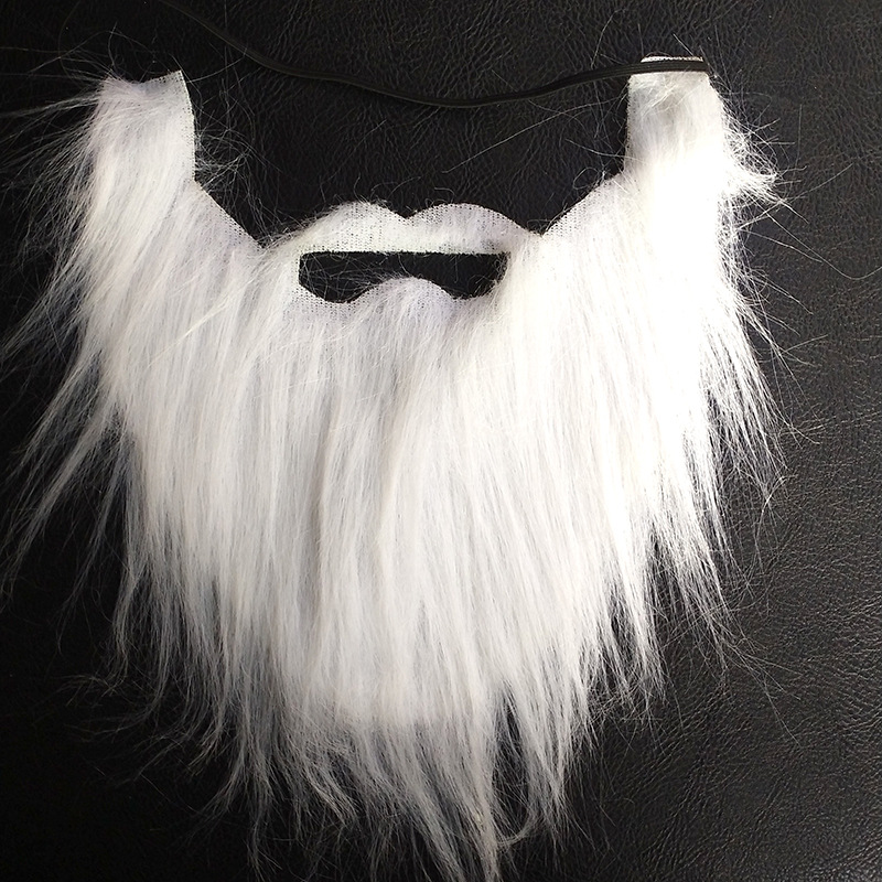 万圣节化装舞会胡子 黑色短毛绒假胡子 定型胡子 黑白大胡子套装