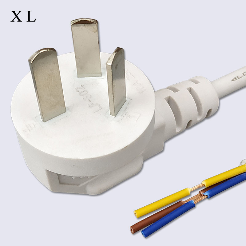 国标电源线 国标三插电源线 中规三扁插插头电源线 三插带线开尾