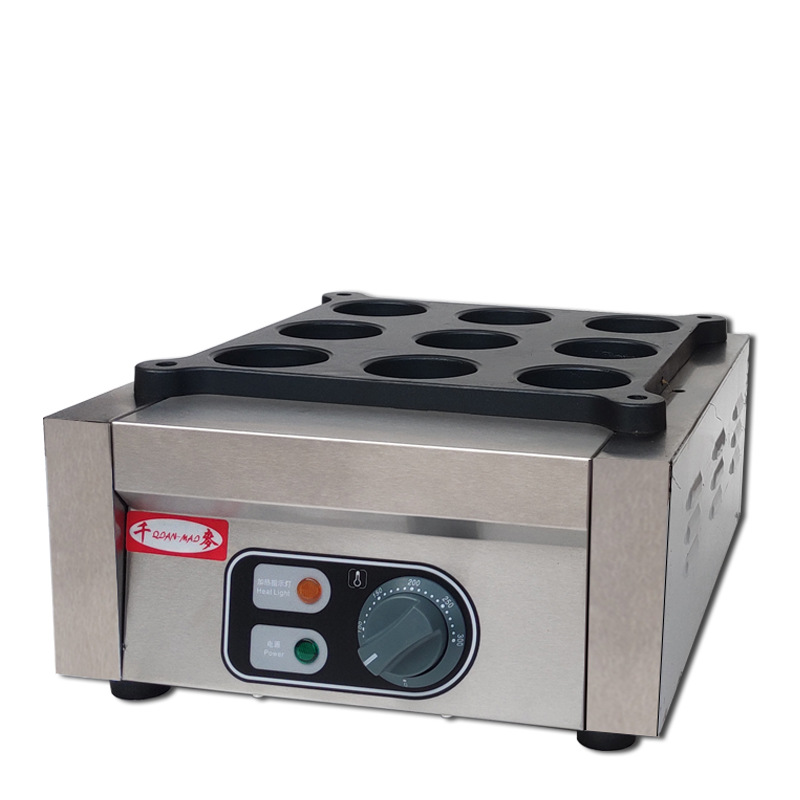 千麦电热9孔红豆饼机车轮夹心圆饼机商用烤饼机台湾车轮饼机fy-4b