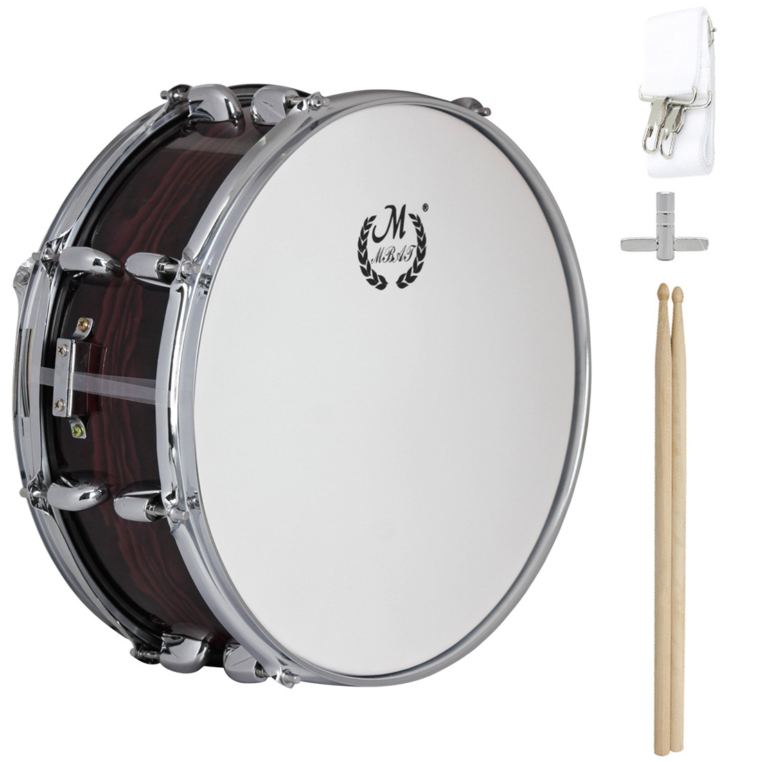 美贝特 14寸咖啡色小军鼓 表演鼓 打击类乐器 初学者学生演奏乐器