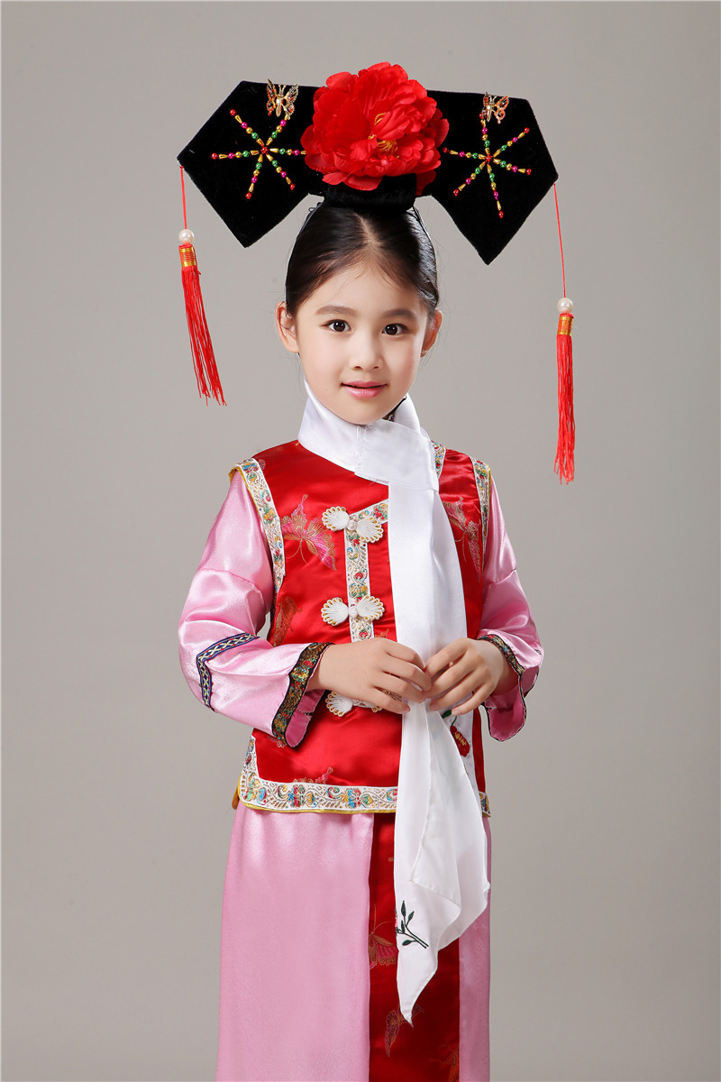 六一儿童格格服装春夏女童古装清朝宫廷公主裙幼儿满族格格演出服