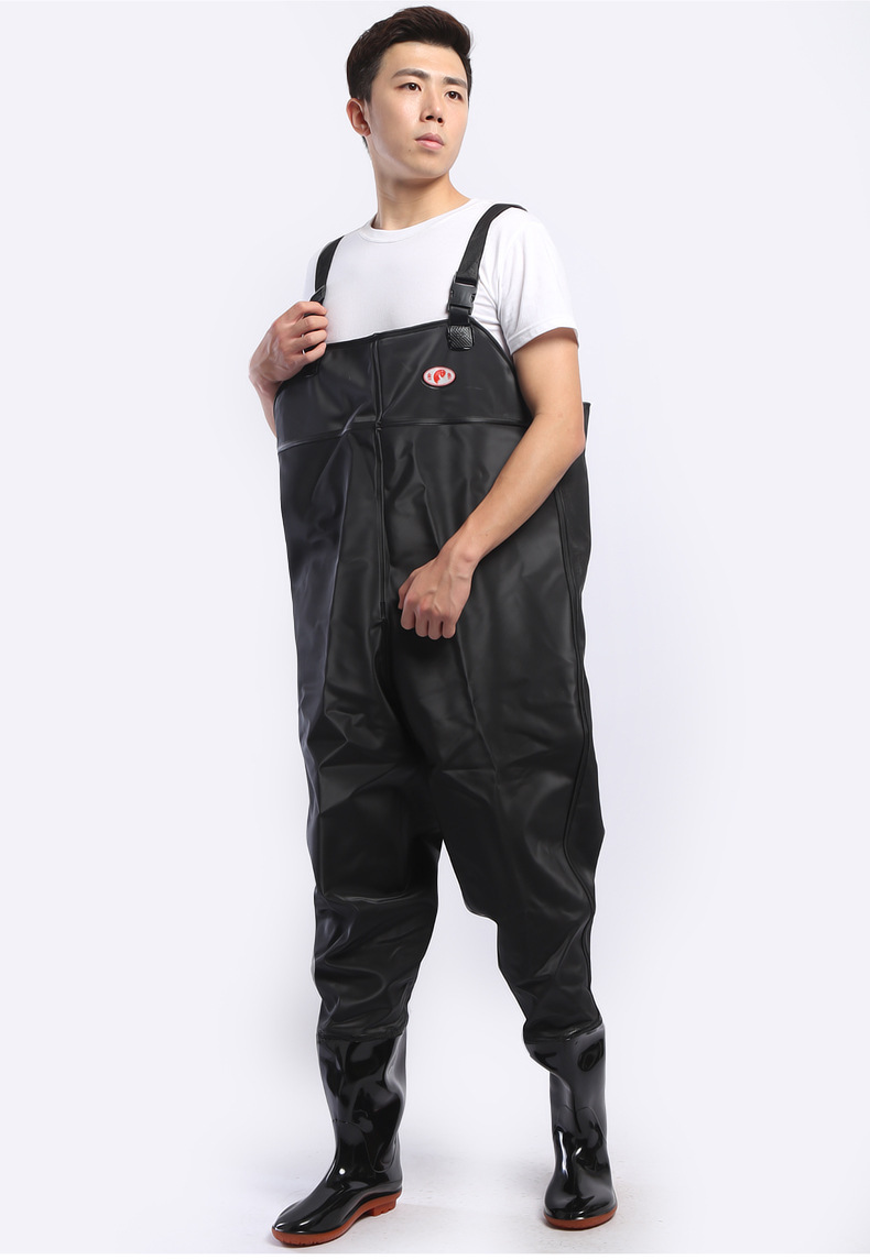 厂家直销黑色橡胶下水裤半身捕鱼裤钓鱼裤下水裤连体防水雨裤