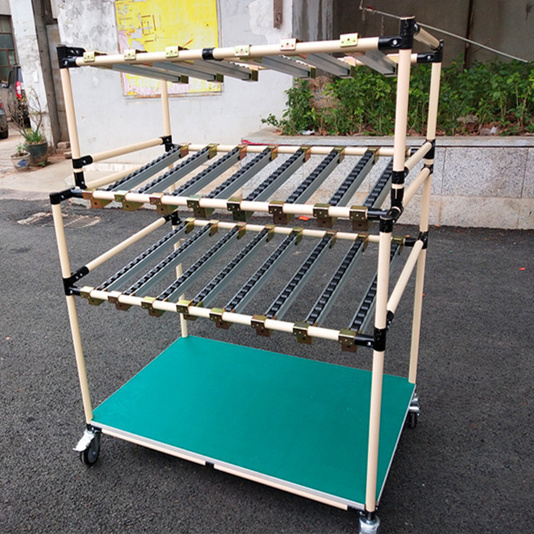 防静电周转车物料架精益管推车车间移动工作台多层线棒工具车