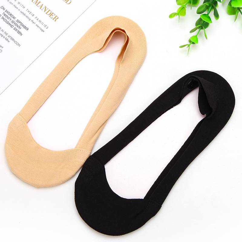 船袜女一片式脚尖加固隐形袜立体后跟硅胶防滑棉袜子外贸品质