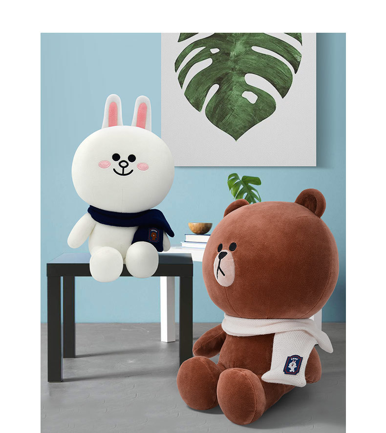 长亿官方授权line friends布朗可妮兔毛线围巾公仔娃娃送生日礼物