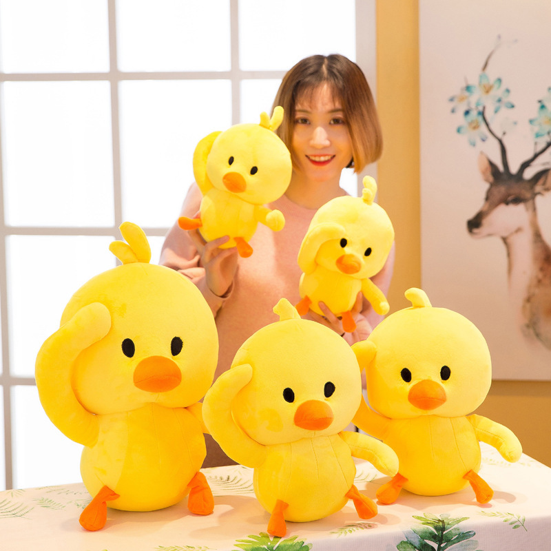 internet celebrity style yellow duck plush toy doll creative pillow internet celebrity custom ragdoll valentine‘s day gift