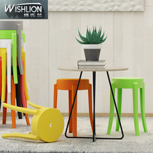 塑料凳子 加厚成人餐桌凳时尚创意高凳 餐凳椅子家用凳彩色圆凳
