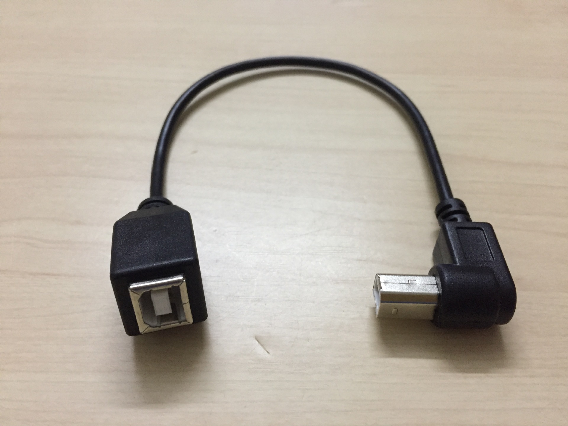 0打印延长线b公对b母方口线90度连接线bm转接数据线