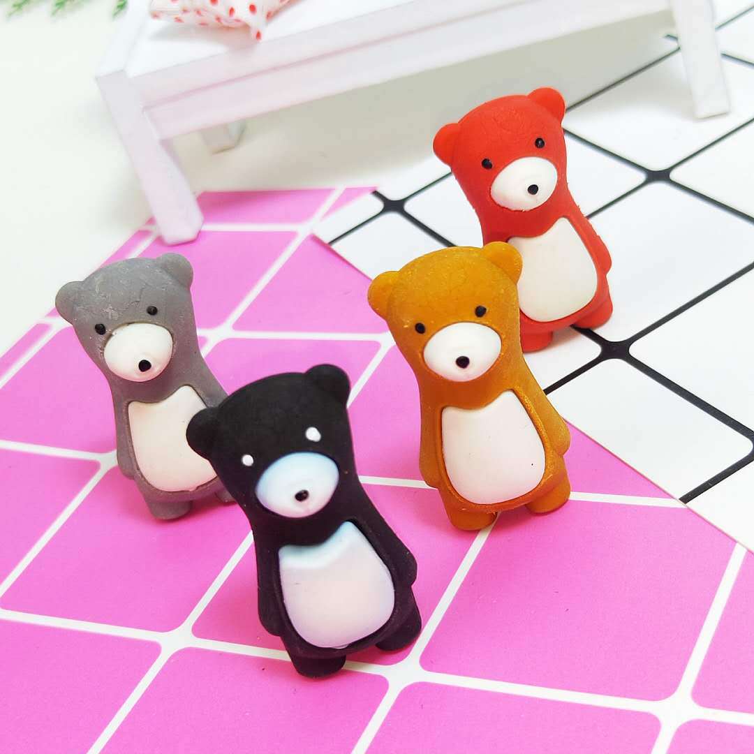 批发可拆卸小熊橡皮擦 可爱3d立体小熊橡皮 儿童学生学习文具礼物