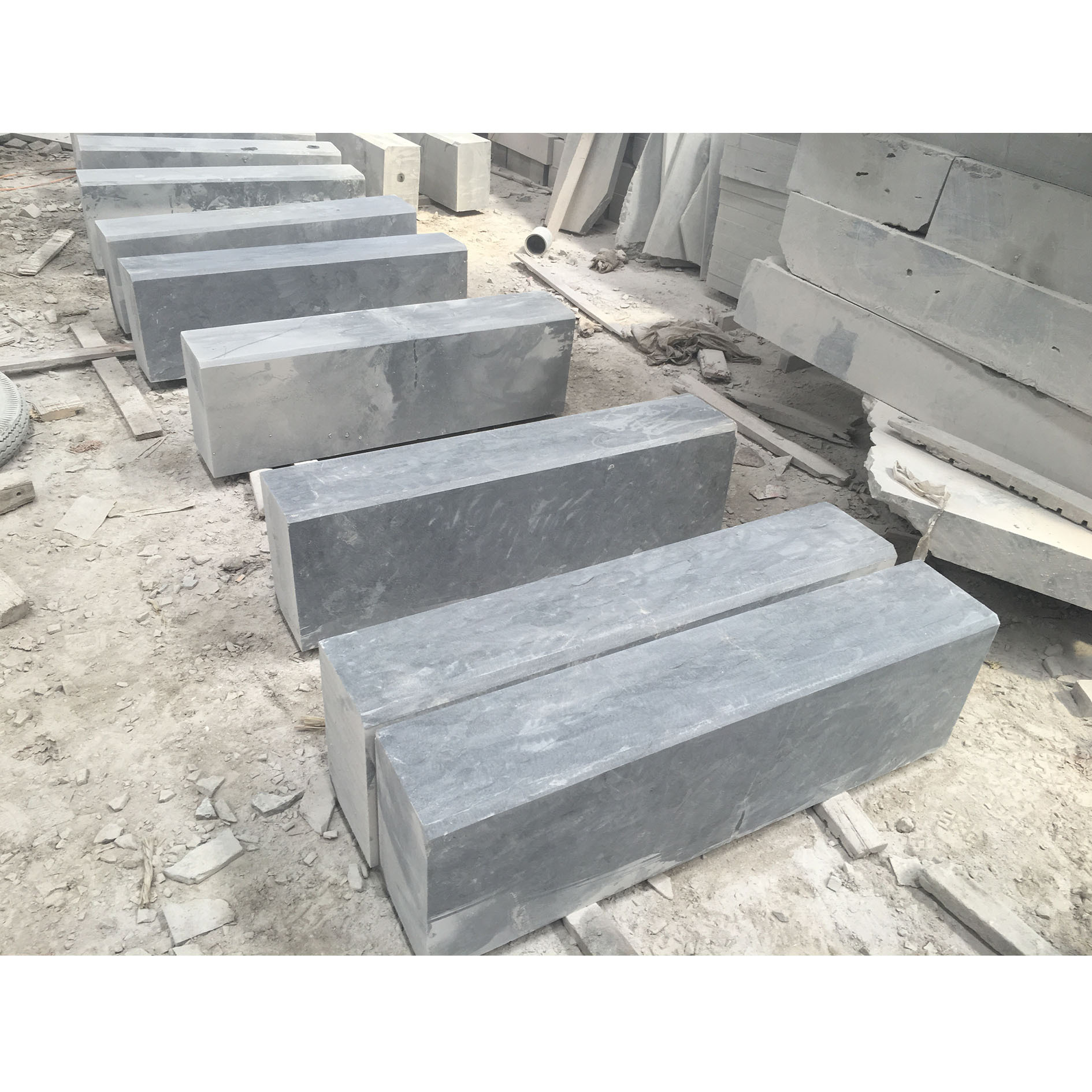 青石板石灰石厂家直销【天青石|蓝色】人工錾道仿古台阶石包邮