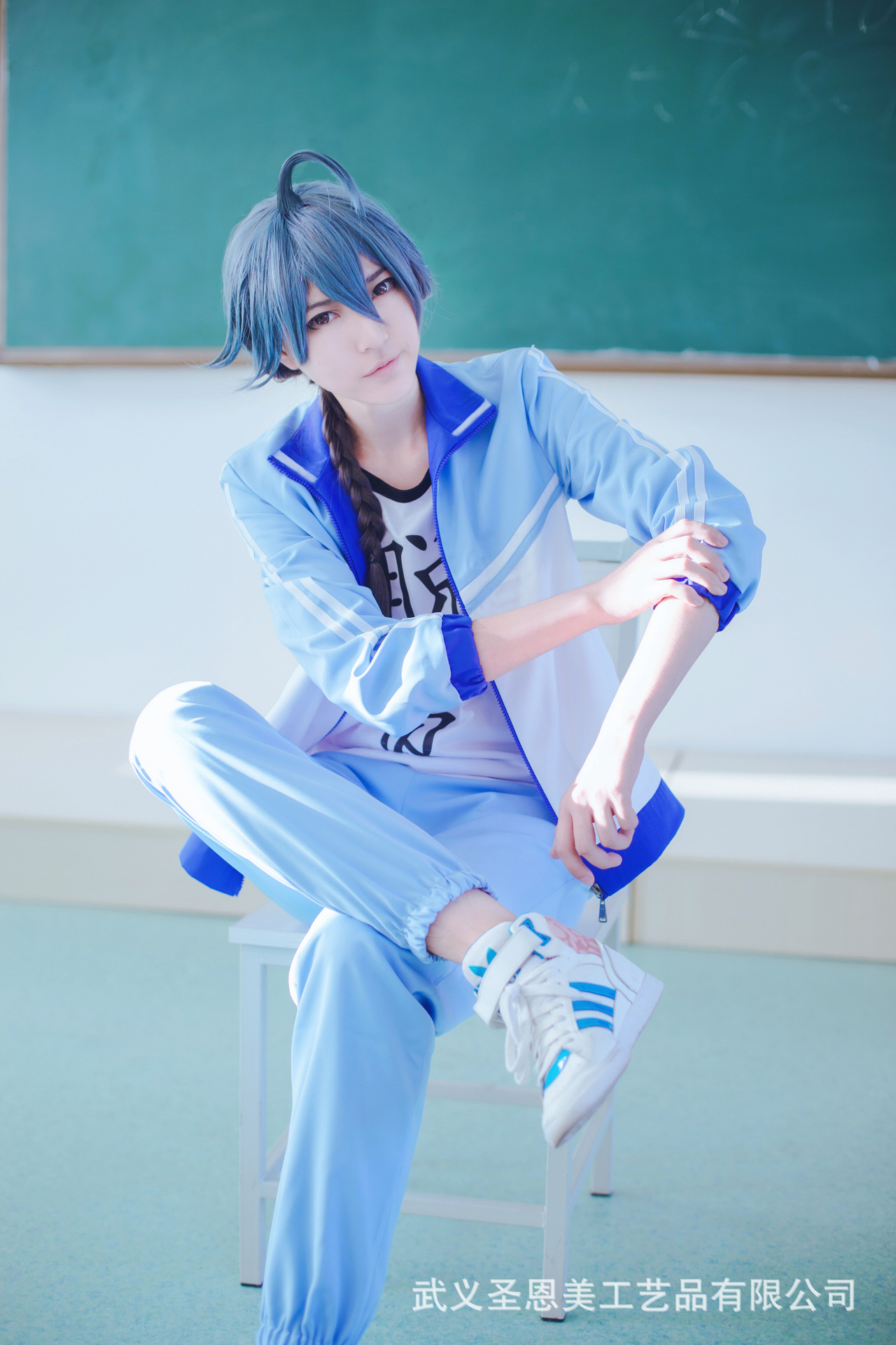 狐妖小红娘白月初cos服 东方月初校服制服 动漫假发脱贫致富t恤男