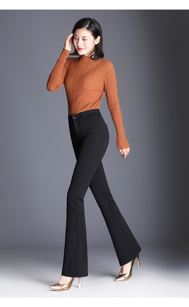 微喇裤女高腰宽松休闲西裤2019新款坠感工装裤子喇叭女裤秋季长裤