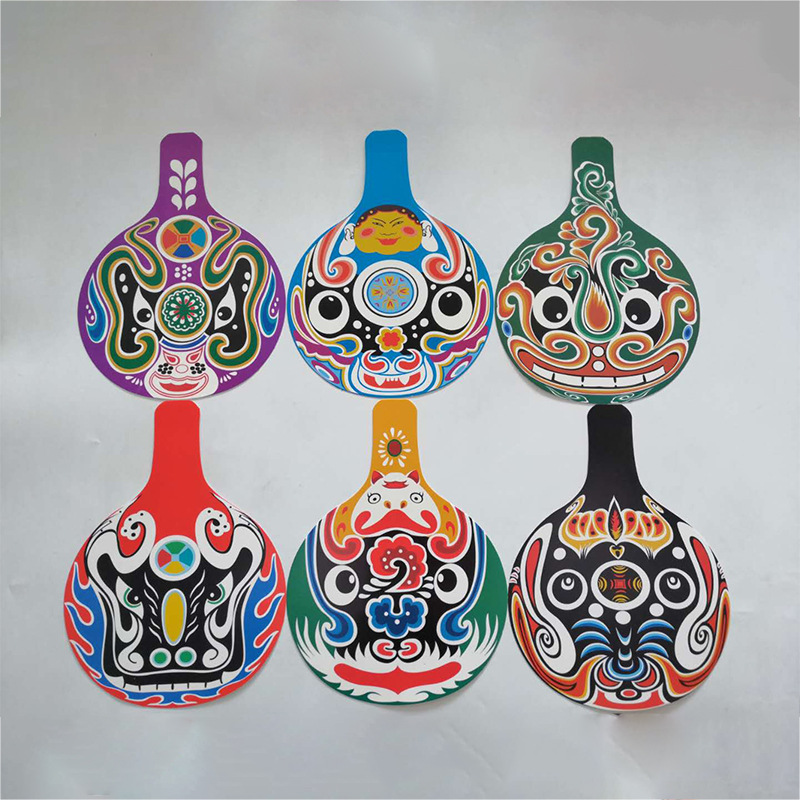 中国风幼儿园教室走廊创意挂饰环境装饰墙壁挂件马勺脸谱图案卡纸