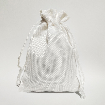 白色麻布袋棉麻首饰收纳袋抽绳束口袋锦囊文玩袋子糖果礼品袋现货