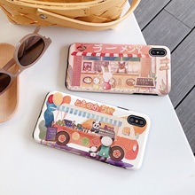 日系华为p20pro卡通动物3e手机壳适用荣耀8x蚕丝纹苹果8plus软壳x