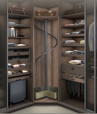 衣架衣帽间挂衣360°旋转转角架s形转角器柜内裤架广东省篮多层衣