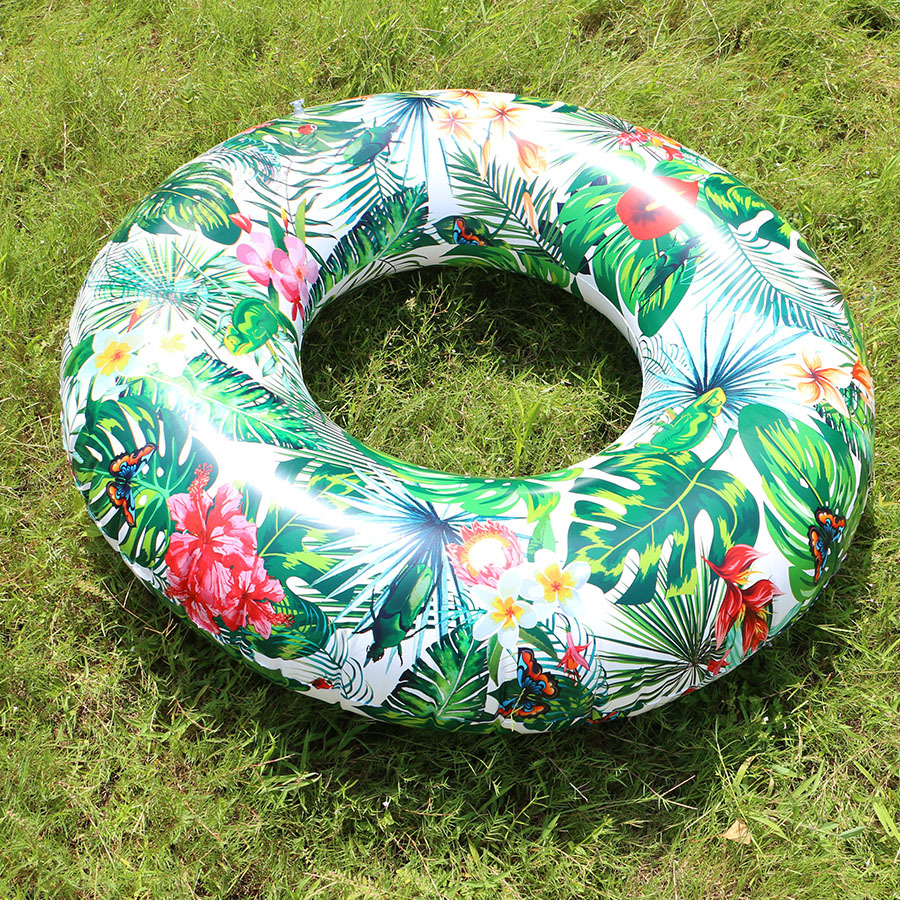 120成人游泳圈 充气大号水上浮圈 丛林印花水圈 pvc游泳用品批发