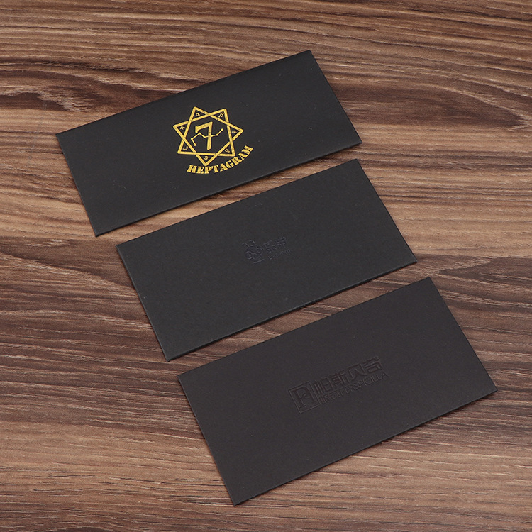 创意会员卡券礼品包装定做烫金黑卡纸眼镜测试纸信封订制礼券套装