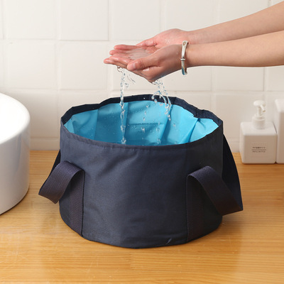 便携式可折叠洗脸盆 旅行洗衣泡脚折叠水盆 户外多功能洗脚桶