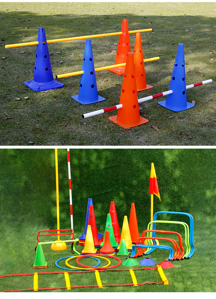 38cm足球训练标志桶方底标志桶多功能雪糕桶软料踩不烂训练障碍物