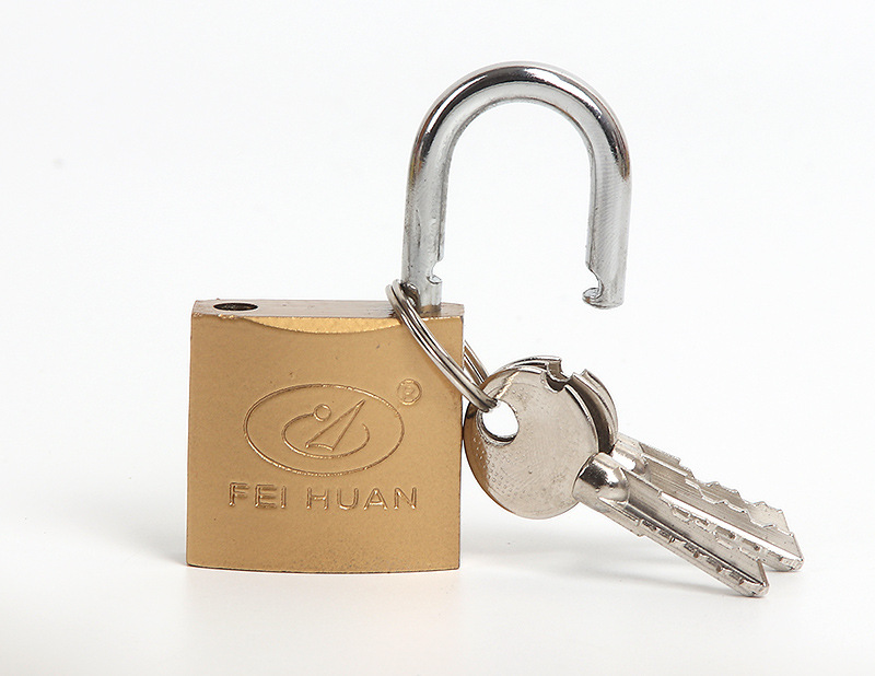 飞环32mm仿铜挂锁十字锁芯直开仿铜锁机箱表箱防盗锁厂家直销批发