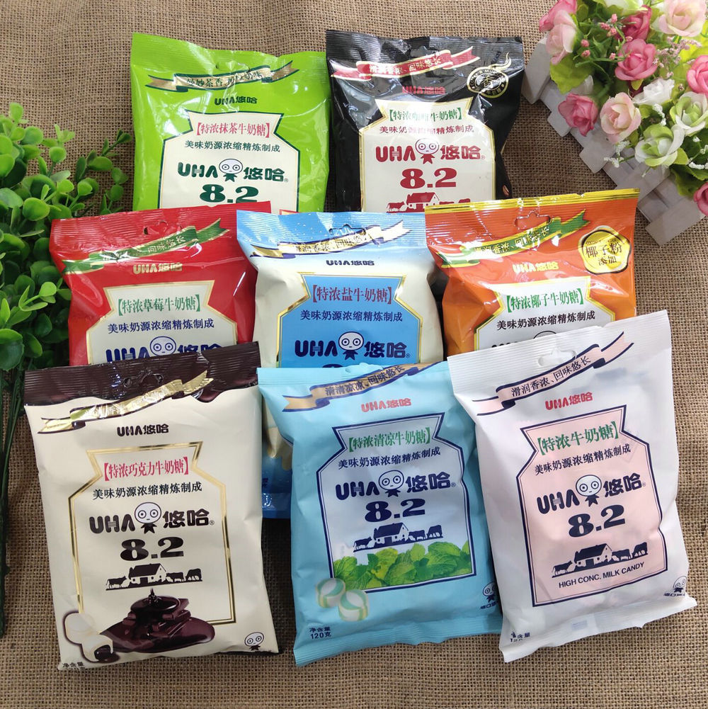 uha悠哈奶糖特浓牛奶糖103g120g袋装巧克力抹茶味婚庆喜糖果