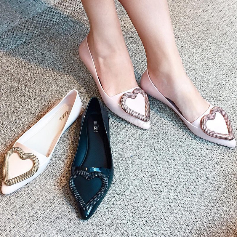 2021现货女鞋梅丽莎melissa大爱心尖头果冻鞋平底单鞋夏季凉鞋