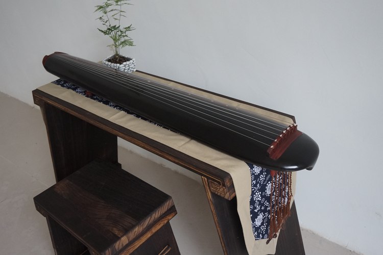 批发青花瓷古琴桌旗盖布2件套古琴桌布琴罩盖布防滑防尘乐器配件