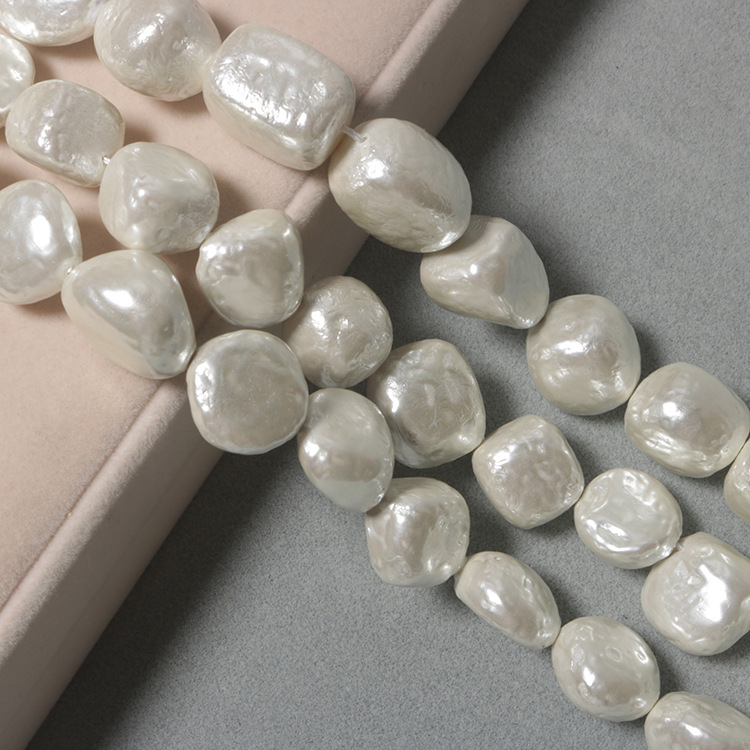 批发异形贝壳珠串珠 仿巴洛克珍珠皱纹石头形贝珠串珠diy饰品配件