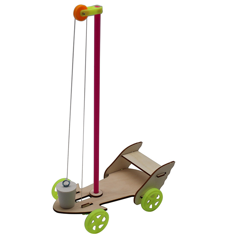 重力小车万有引力车科学实验器材科技小制作手工diy玩具木制小车