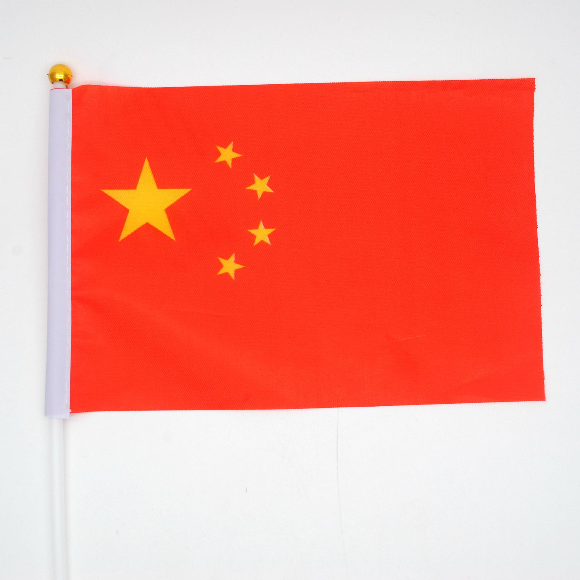 7号8号手挥旗国庆旗帜国旗 旗杆塑料手摇中国旗 五星小红旗 带杆