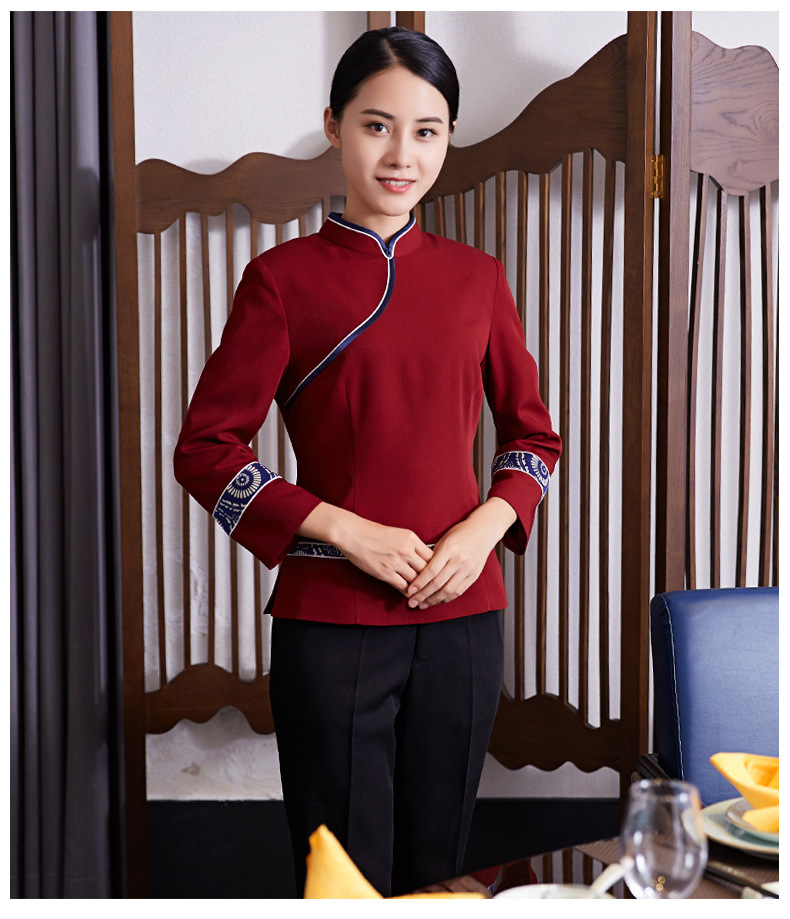 龙丽儿服务员工作服长袖酒店中式茶餐厅餐饮服装火锅店饭店秋冬女