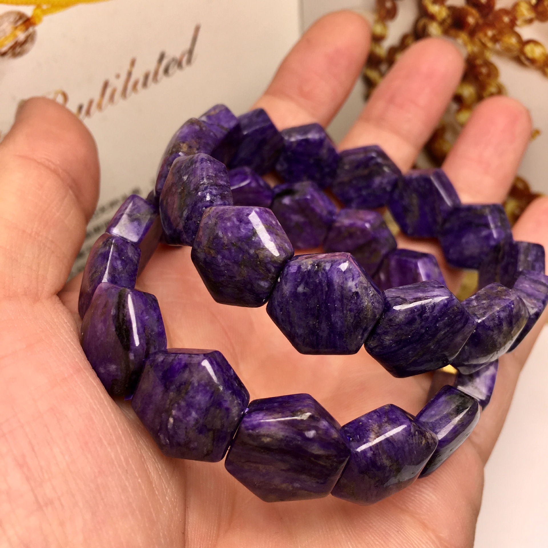 水晶手链俄罗斯天然紫龙晶手排时尚手串男女情侣通用 厂家直销