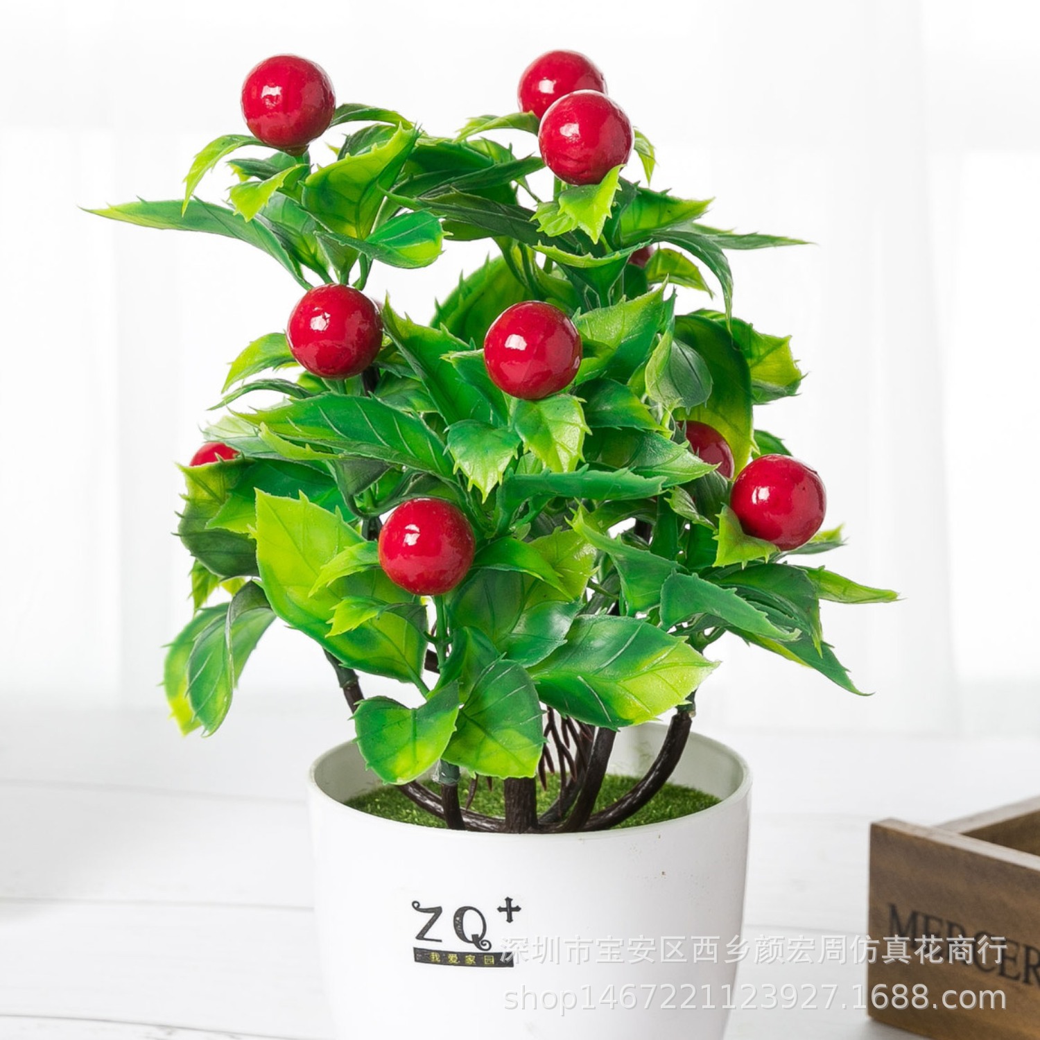 仿真植物盆栽人造假花绿植小盆景塑料花仿真水果树 仿真樱桃