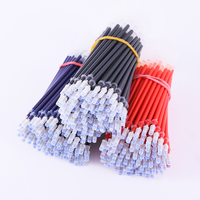 办公文具 0.5mm中性笔芯水笔替芯笔芯黑红蓝三色批发