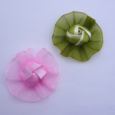 手工花 diy手工材料雪纱带 含苞玫瑰绸缎花 服装头饰配饰