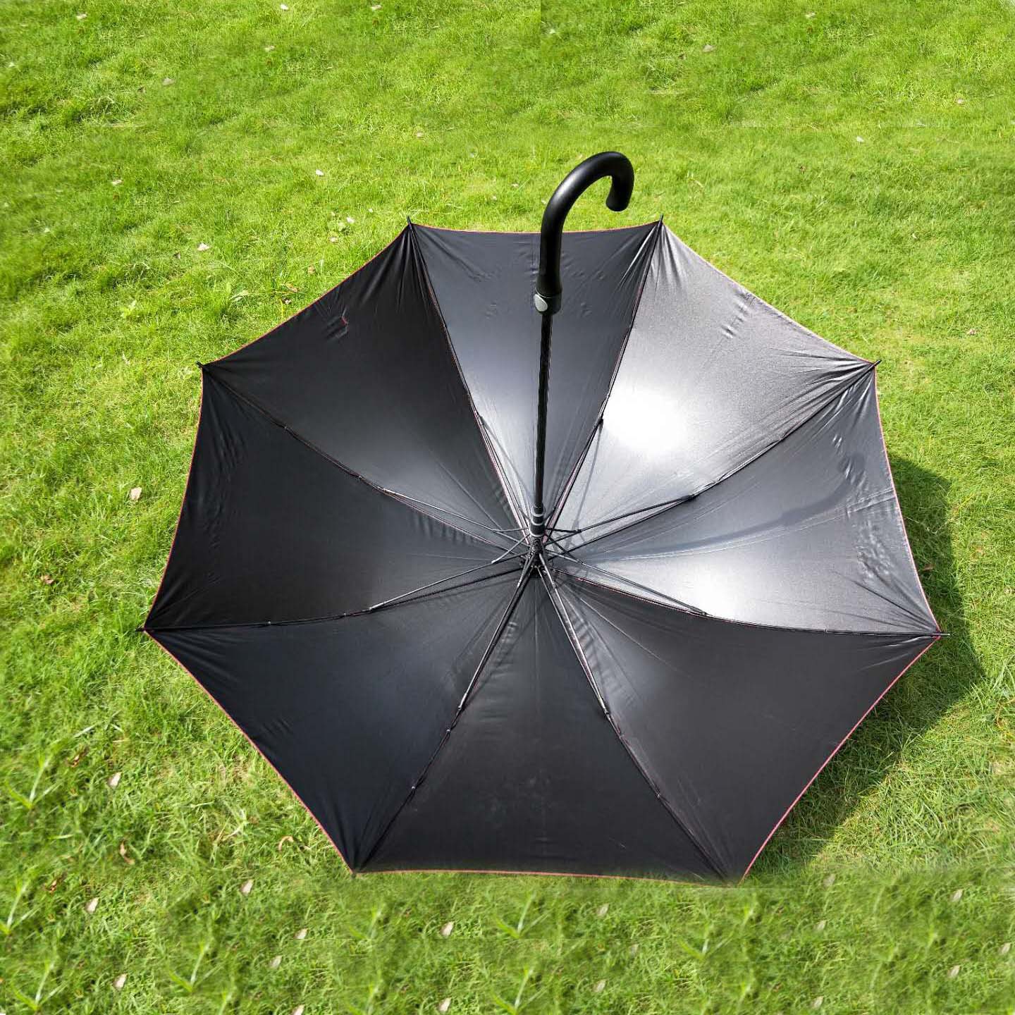 厂家直供190t黑胶布全纤维高尔夫雨伞 防uv商务礼品伞定制
