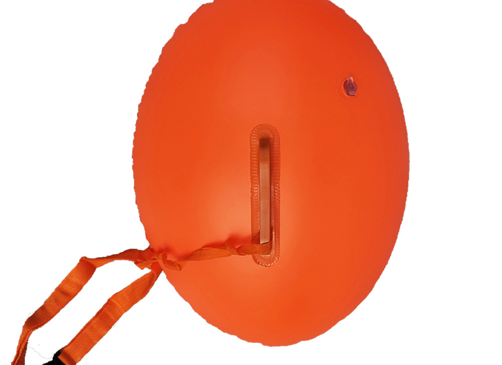 跨境厂家批发游泳安全双气囊浮球橘色跟屁浮囊加厚救生漂浮球泳圈