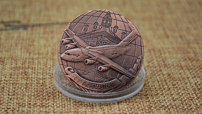 定制飞机坦克军事系列工艺品古红铜浮雕纪念章金属徽章