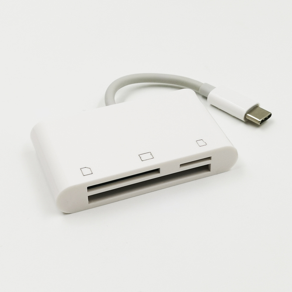 适用苹果三合一读卡器cf sd tf卡ipad pro mac otg读卡器相机套件