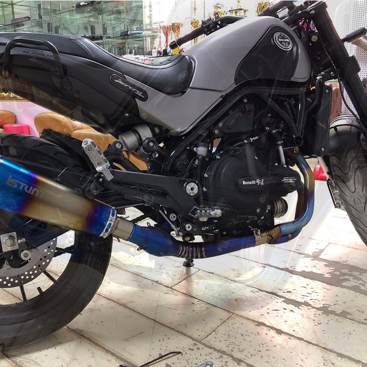 适用于贝纳利幼狮500摩托车排气管幼狮500不锈钢钛合金前段排气管