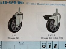 正厂环球脚轮GLOBE5寸黑色高级聚氨脂丝杆脚轮批发