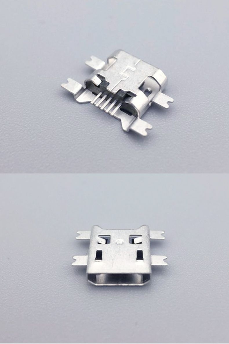 micro母座 沉板 mk 5p 平口母头座 microusb全贴